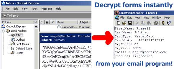 FormMailDecoder decrypts forms from your email inbox.